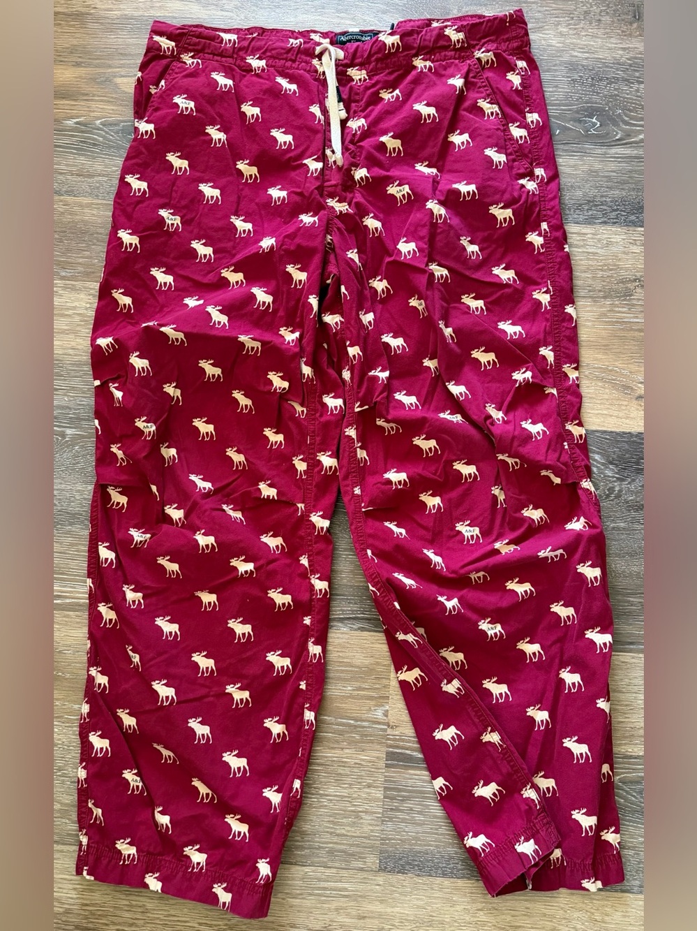Vintage Abercrombie & Fitch Y2K Moose Print Lounge Pants Men’s Medium Drawstring